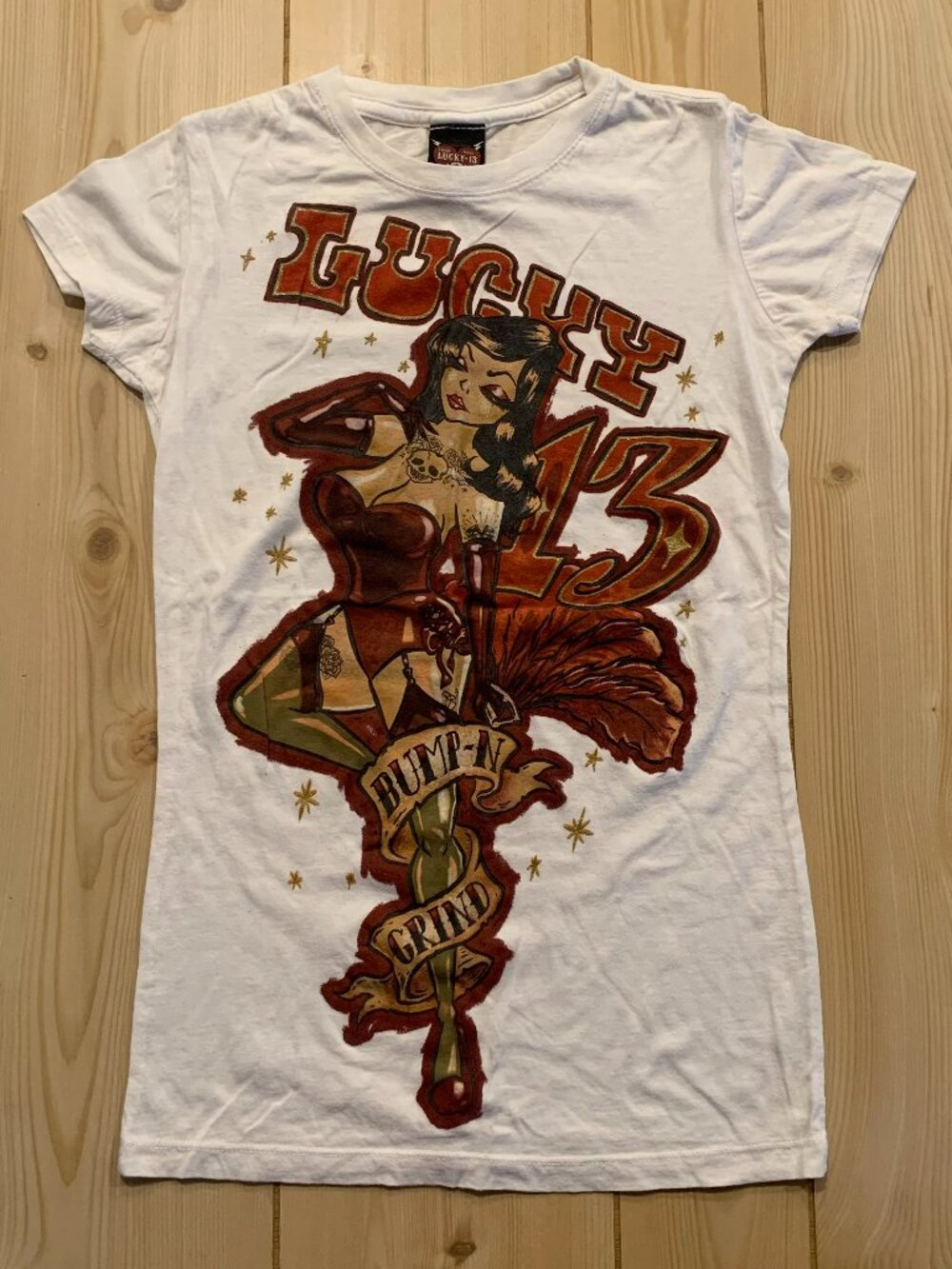 Vintage Y2K Lucky 13 Bump-N-Grind Biker Rockabilly Punk Grunge Women's T-Shirt S